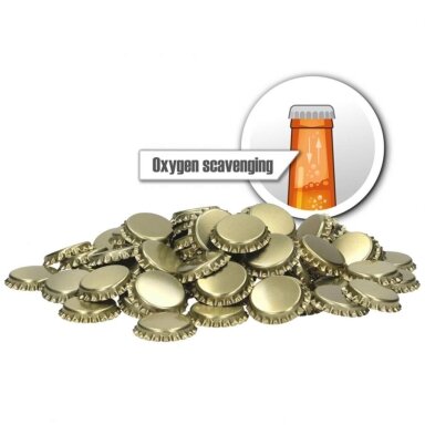 Crown corks 26 mm - oxygen scavenging - gold - 100 pcs Crown corks 26 mm - oxygen scavenging - gold - 100 pcs