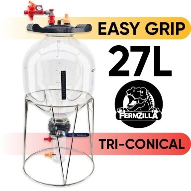 27L FermZilla Tri-Conical Easy-Grip Pressure Fermenter Starter Kit 27L FermZilla Tri-Conical Easy-Grip Pressure Fermenter Starter Kit