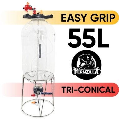 55L FermZilla Tri-Conical Easy-Grip Pressure Fermenter Starter Kit 55L FermZilla Tri-Conical Easy-Grip Pressure Fermenter Starter Kit