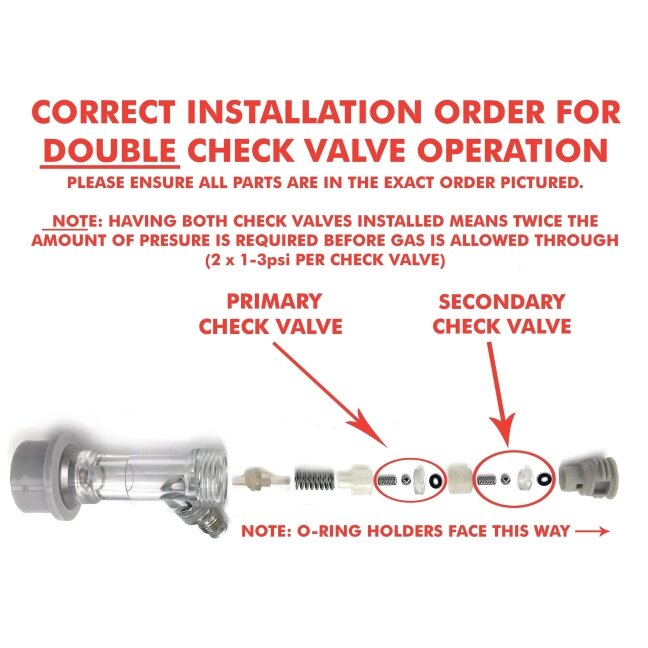 Premium Ball Lock Disconnect MFL (Clear/Grey/Gas) - With Integrated Check Valve 2