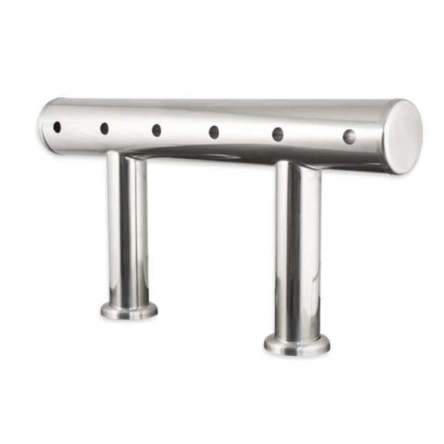 6 Tap TT Bar Brushed Stainless Font Only 6 Tap TT Bar Brushed Stainless Font Only
