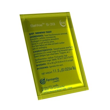 Fermentis dried brewing yeast SafAle™ S-33 11,5 g Fermentis dried brewing yeast SafAle™ S-33 11,5 g