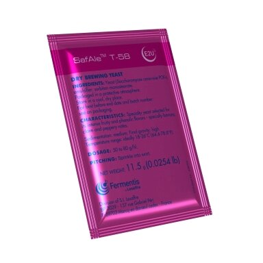 Sausos alaus mielės SAFBREW T-58 11,5 gr Sausos alaus mielės SAFBREW T-58 11,5 gr